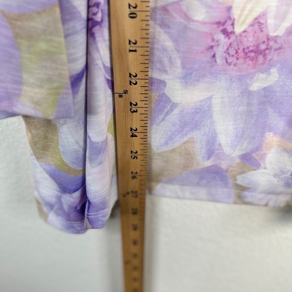 Alfred Dunner Women's Tunic Top Purple Sz 2X Floral Bling Colorful - Picture 10 of 10